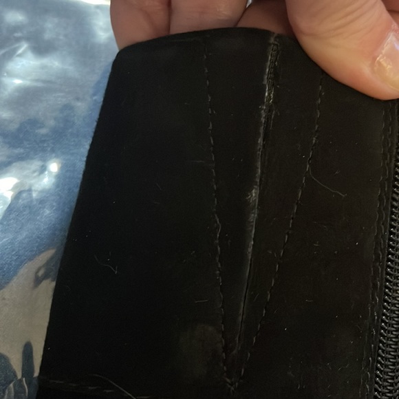 Bandolino Black Leather Suede Tall Dress Boots Heel Size 7.5 - Picture 8 of 9